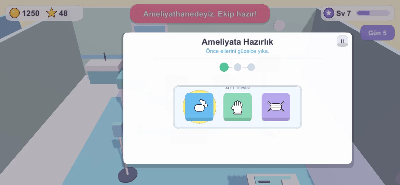 Ameliyata hazırlık: sabun, eldiven, maske — bu sırayla